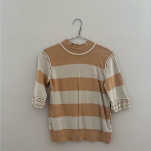 Striped Tan and Cream Sweater